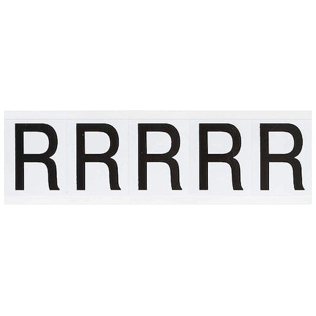 Letter Label, R, 2-1/4inHx1-13/16inW, Vinyl, PK5