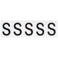 Letter Label, S, 2-1/4inHx1-13/16inW, Vinyl, PK5