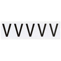 Letter Label, V, 2-1/4inHx1-13/16inW, Vinyl, PK5