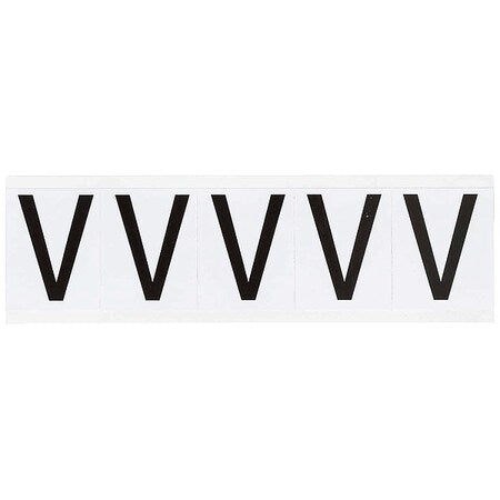 Letter Label, V, 2-1/4inHx1-13/16inW, Vinyl, PK5