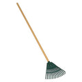 8 in Polypropylene Leaf Rake, 14 Tines, 42 in L Wood Handle