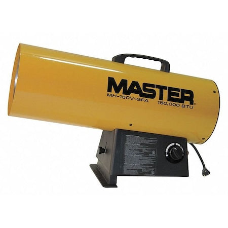 Portable Gas Torpedo Heater, Liquid Propane, Continuous Spark, 150,000 BtuH, 25 39/64 in L