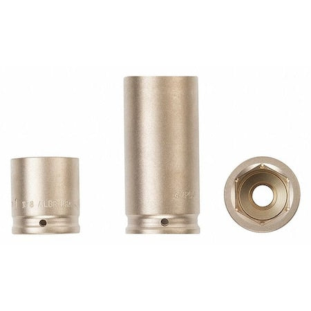 3/4 in Drive Impact Socket Standard Socket, Natural, Nkl Alm Brz,Natural,1 1/4 in