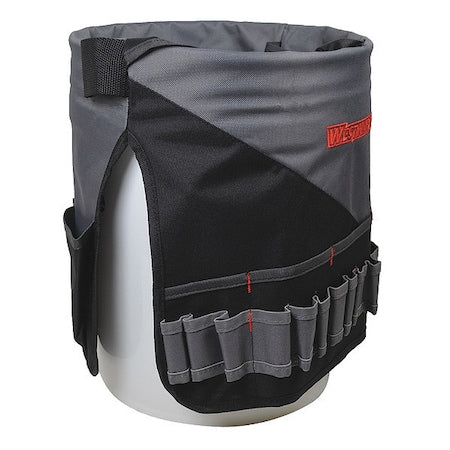 Bucket Tool Organizer, Gray, Polyester, 30 Pockets