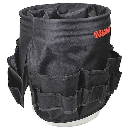 Bucket Tool Organizer, Black, Polyester, 55 Pockets