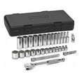 3/8" Drive Mechanic Socket Set, SAE, 30 pcs, Set Skt Std/Dp Sae 3/8Dr 12Pt