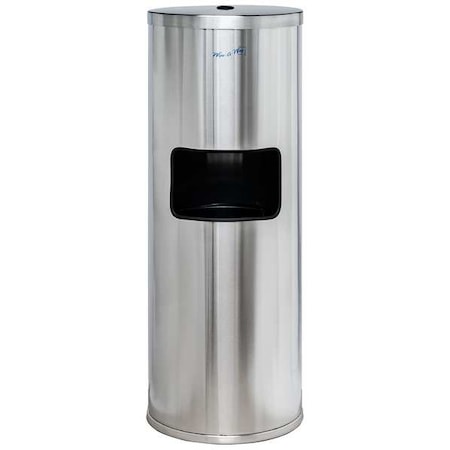Wet Wipe Dispenser, SS, 35 3/4 in H, Silver
