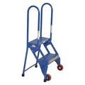 42.3125 H Carbon Steel Folding Ladder With Wheels, 2 Steps