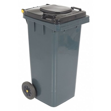 TH Series 32 gal Rectangular Outdoor Can, Gray, Lift Up, HDPE, 18 3/4 in