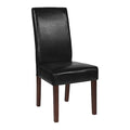 Black LeatherSoft Parsons Chair with Mahogany Legs