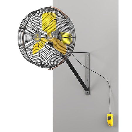 Standard-Duty Industrial Fan, Variable Speeds, Black, Controller, Mount