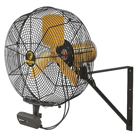 Standard-Duty Industrial Fan, Variable Speeds, Black, Controller, Mount