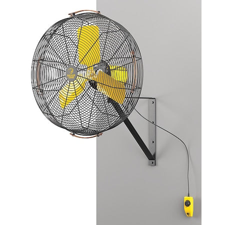 Standard-Duty Industrial Fan, Variable Speeds, Black, Controller, Mount