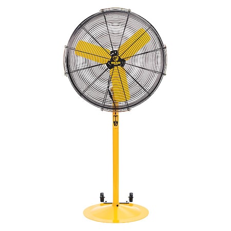 Standard-Duty Industrial Fan, Variable Speeds, Black, Controller, Mount