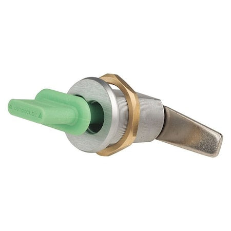 Interchangeable Core Keyed Cam Lock, Brushed Chrome, 1 1/4 in For Door Thickness, 0 Number of Keys