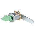 Interchangeable Core Keyed Cam Lock, Brushed Chrome, 1 1/4 in For Door Thickness, 0 Number of Keys