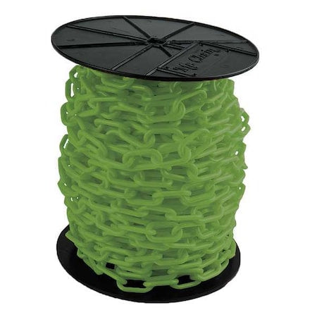 Plastic Chain, Safety Green, 125 ft Length, Gloss