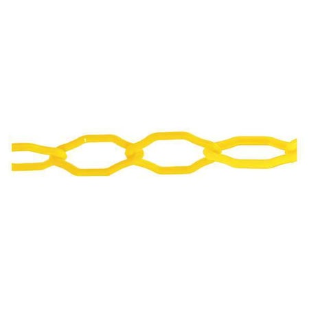 Plastic Chain, Yellow, 50 ft Length, Gloss