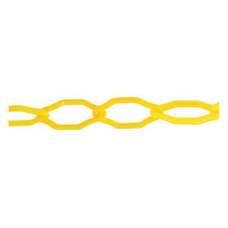 Plastic Chain, Yellow, 100 ft Length, Gloss