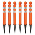 2.5" Ground Pole - Orange, Reflective, 6 pk