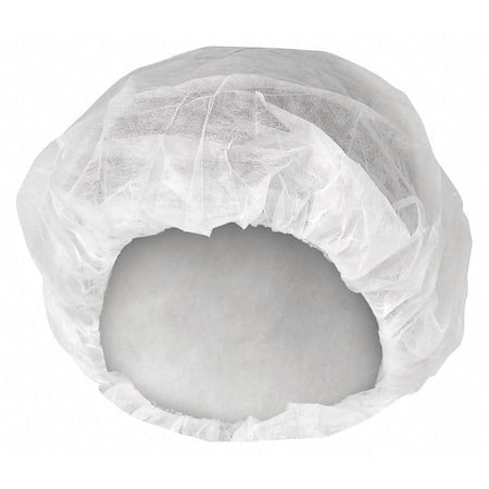 Bouffant Cap, Polypropylene, 21 in Dia., White, M, 600 PK
