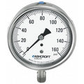 Industrial Pressure Gauge, 0 to 2,000 psi, 3 1/2 in Dial, 1/4 in NPT, Bottom Location