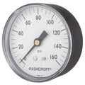 Industrial Pressure Gauge, 0 to 160 psi, 2 1/2 in Dial, 1/4 in NPT, Center Back Location