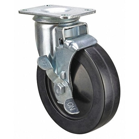 Swivel NSF-Listed Plate Caster w/Brake, 240 lb, NSF-Listed Plate Type B