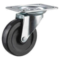 Swivel Plate Caster, Rubber, 3 in., 150 lb.