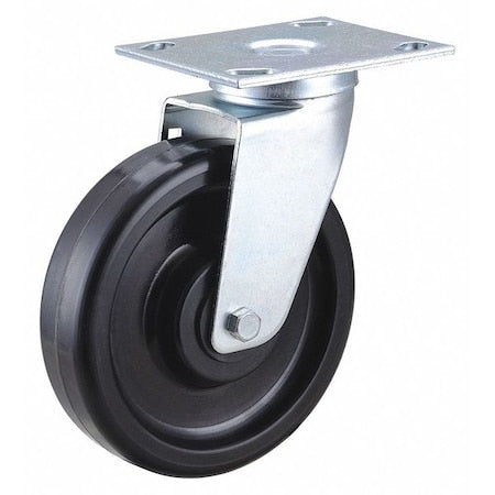 Swivel NSF-Listed Plate Caster, Phenolic, 6 in, 450 lb