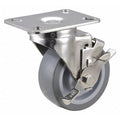 Swivel NSF-Listed Plate Caster w/Brake, 275 lb., NSF-Listed Plate Type A
