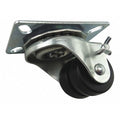 Dual Wheel Swivel Caster w/Brake, 2 in, 200 lb