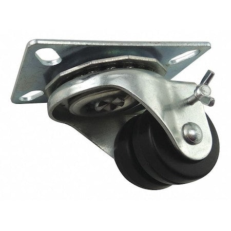 Dual Wheel Swivel Caster w/Brake, 2 in, 200 lb
