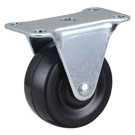 Rigid Plate Caster, Rubber, 2 in., 150 lb.