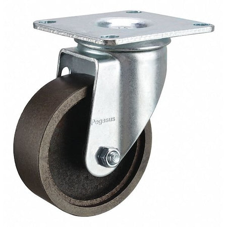 Swivel NSF-Listed Plate Cstr, Cast Iron, 3 in, 450 lb