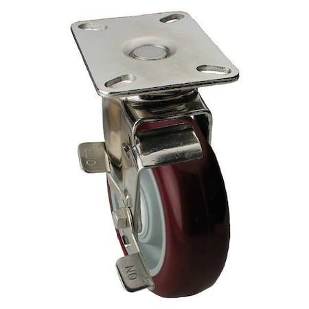 Swivel NSF-Listed Plate Cstr w/Brke, NSF-Listed Plate Type A
