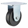 Rigid NSF-Listed Plate Caster, Rubber, 4 in., 200 lb.