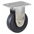 Rigid NSF-Listed Plate Caster, Rubber, 4 in., 200 lb.