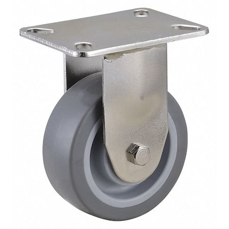 Rigid NSF-Listed Plate Caster, TPR, 4 in., 275 lb.