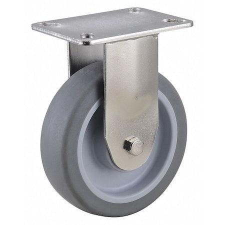 Rigid NSF-Listed Plate Caster, TPR, 5 in., 300 lb.