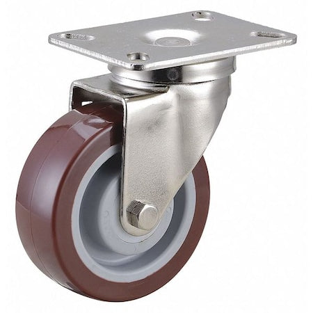 Swivel NSF-Listed Plate Cstr, 375 lb., Delrin Bearing