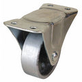 Rigid Plate Caster, 4 in Dia, 450lb, Silver