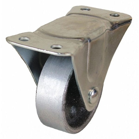Rigid Plate Caster, 4 in Dia, 450lb, Silver