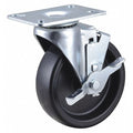 Swivel NSF-Listed Plate Caster w/Brake, 350 lb, NSF-Listed Plate Type A