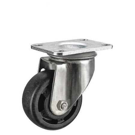 Swivel NSF-Listed Plate Caster, Glass Filled Nylon, 3in, 200lb