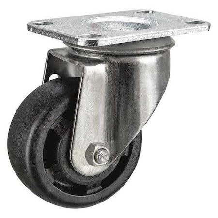 Swivel NSF-Listed Plate Caster, Glass Filled Nylon, 4in, 275lb