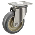 Swivel NSF-Listed Plate Caster, Polyurethane, 3-1/2in, 350lb