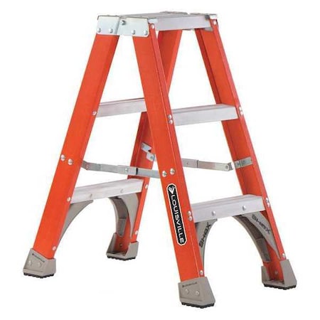 3 ft Fiberglass Twin Stepladder, 300 lb Capacity