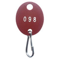 Key Tag, Red, Plastic, Oval, Nickel Plated 100 PK