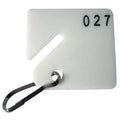 Key Tag, White, Square-Slotted, Nickel Plated 100 PK